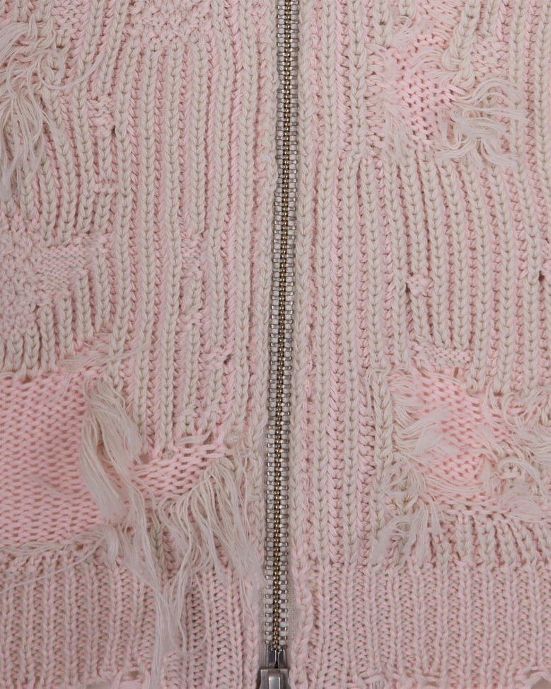 ribbed knit gilet light grey-rose by Selfnex