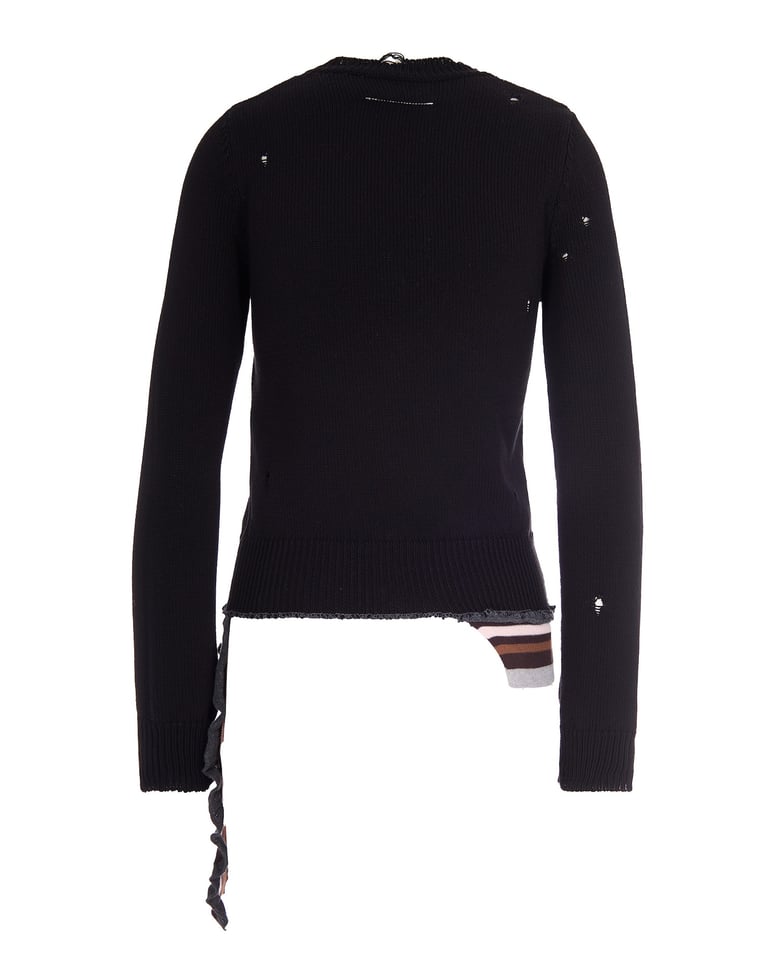 jumper ribbed destroyed black/multicolour by Selfnex