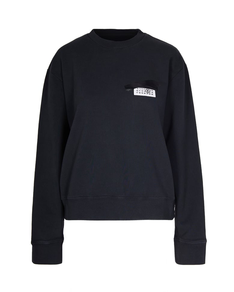 sweatshirt numeric signature washed black by Selfnex
