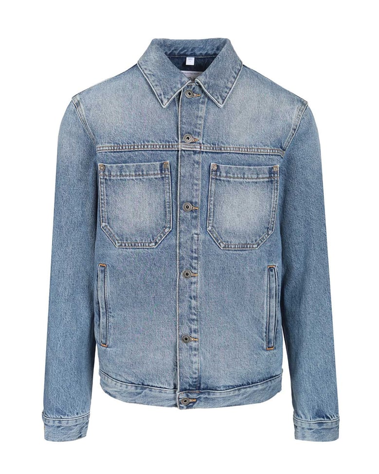 denim jacket half arrow light medium blue by Selfnex