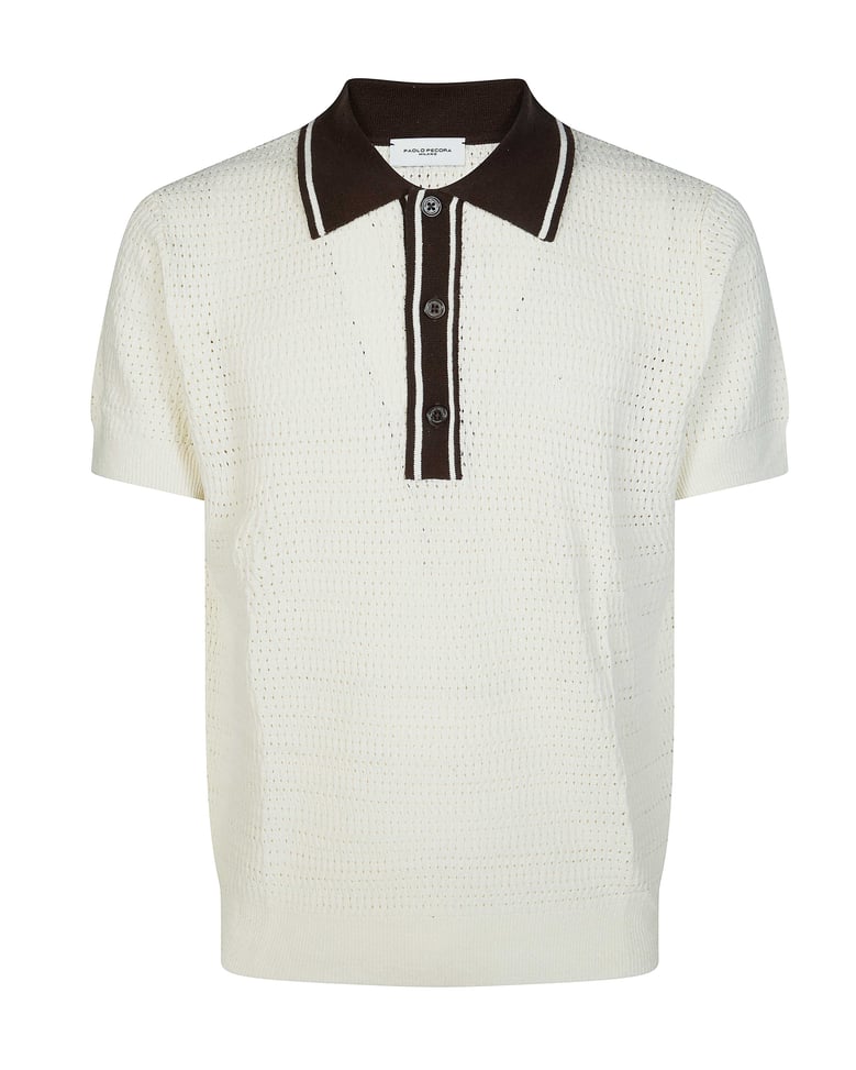 polo shirt silk white by Selfnex