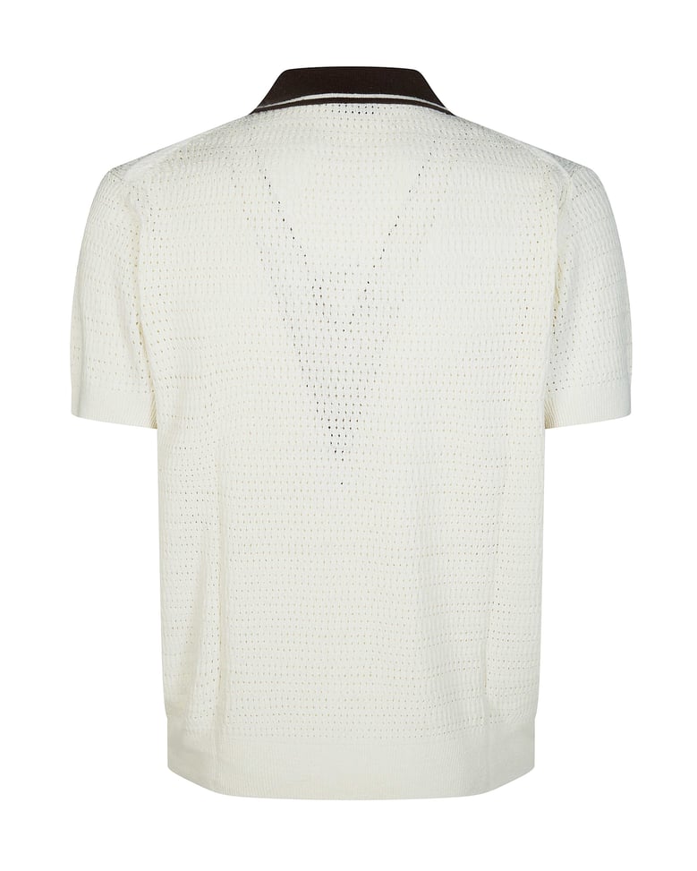 polo shirt silk white by Selfnex