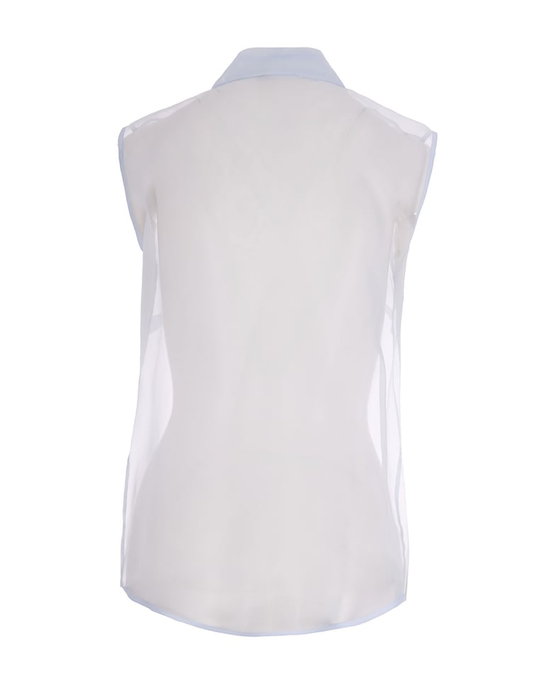 sheer ruched shirt sky blue by Selfnex