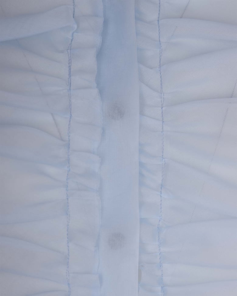 sheer ruched shirt sky blue by Selfnex