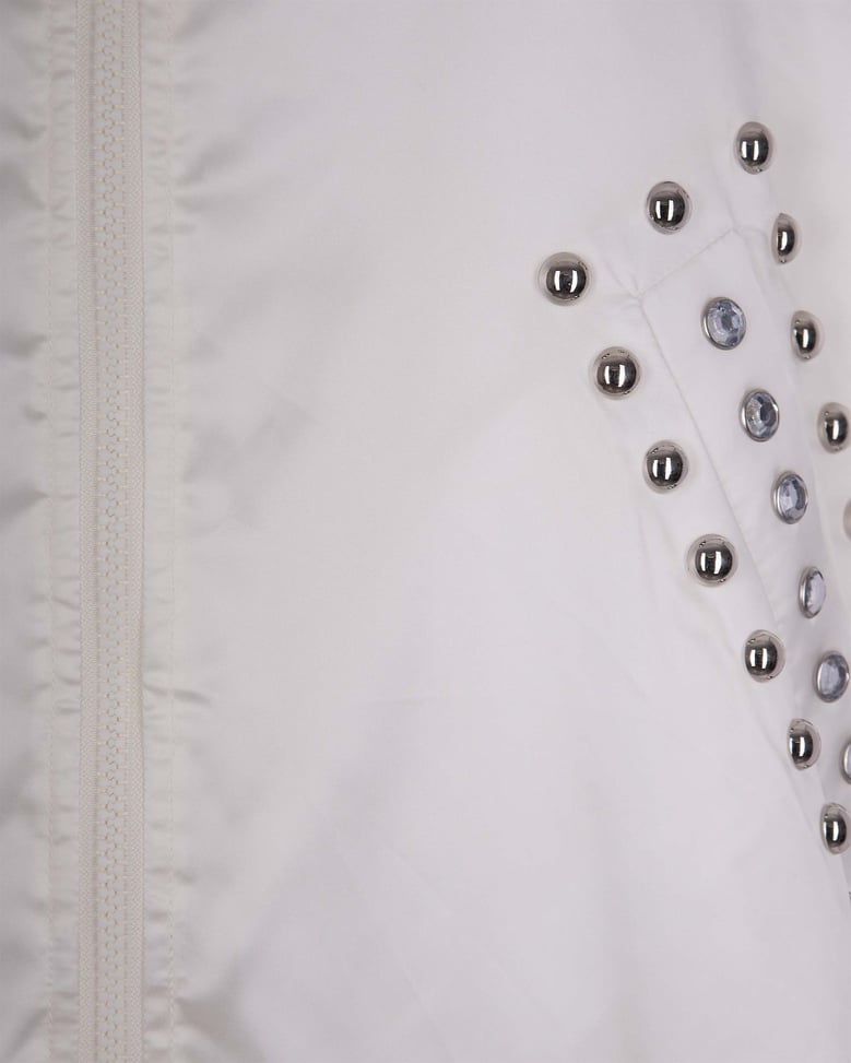 sleeveless bomber gilet with studs, cream by Selfnex