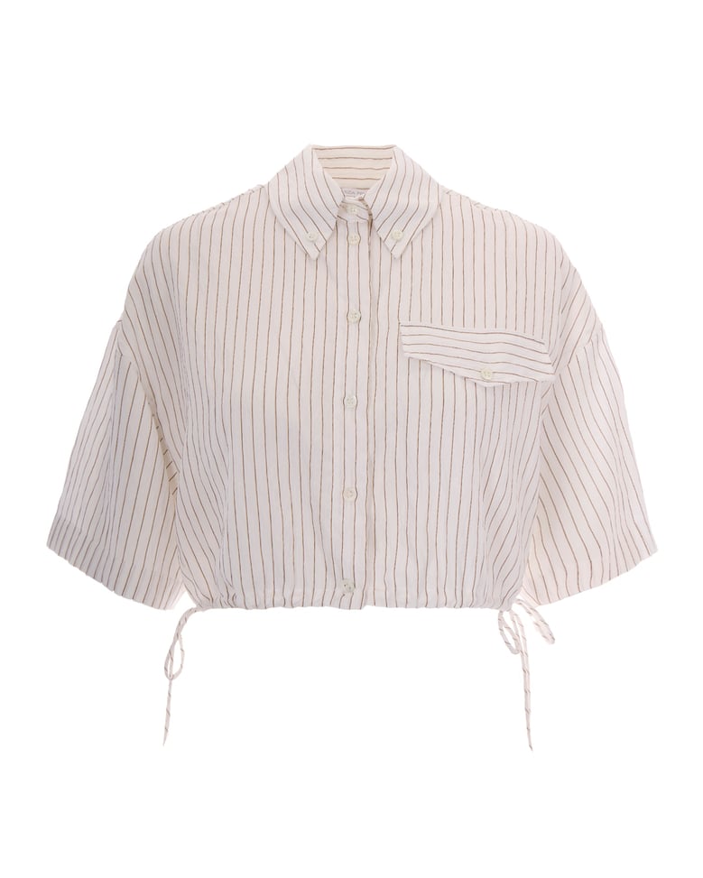 cropped shirt white communion stripe by Selfnex