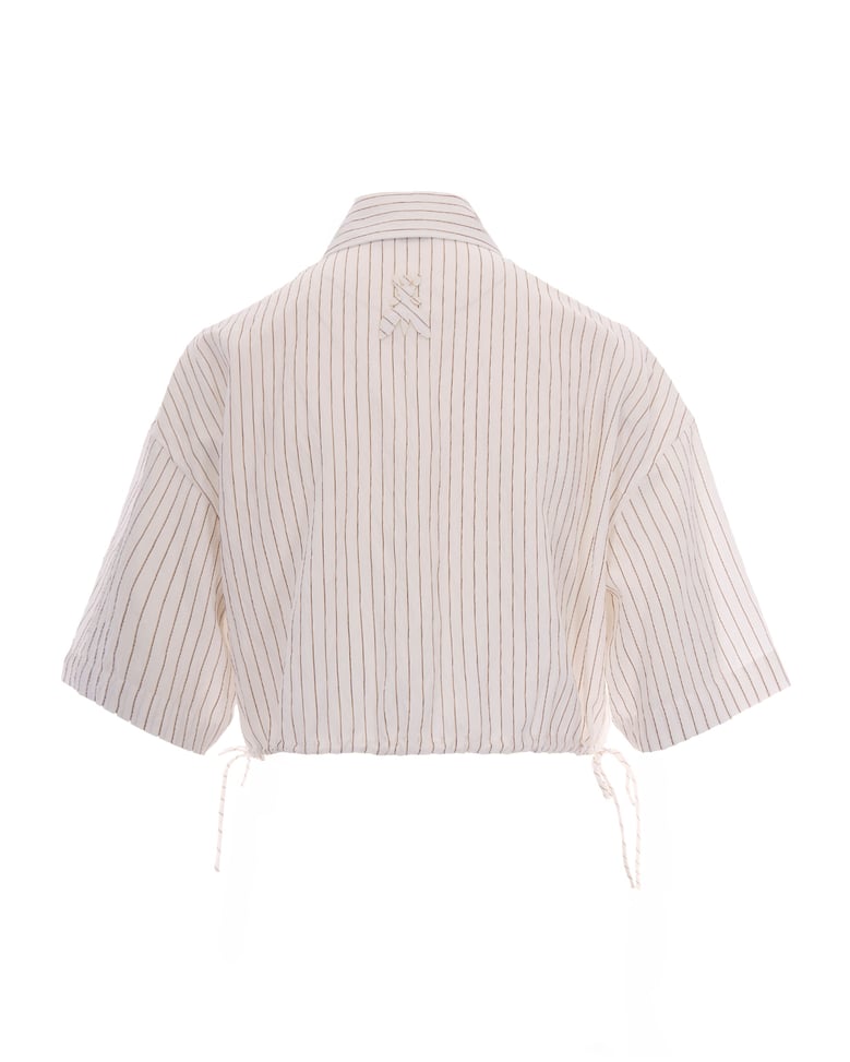 cropped shirt white communion stripe by Selfnex