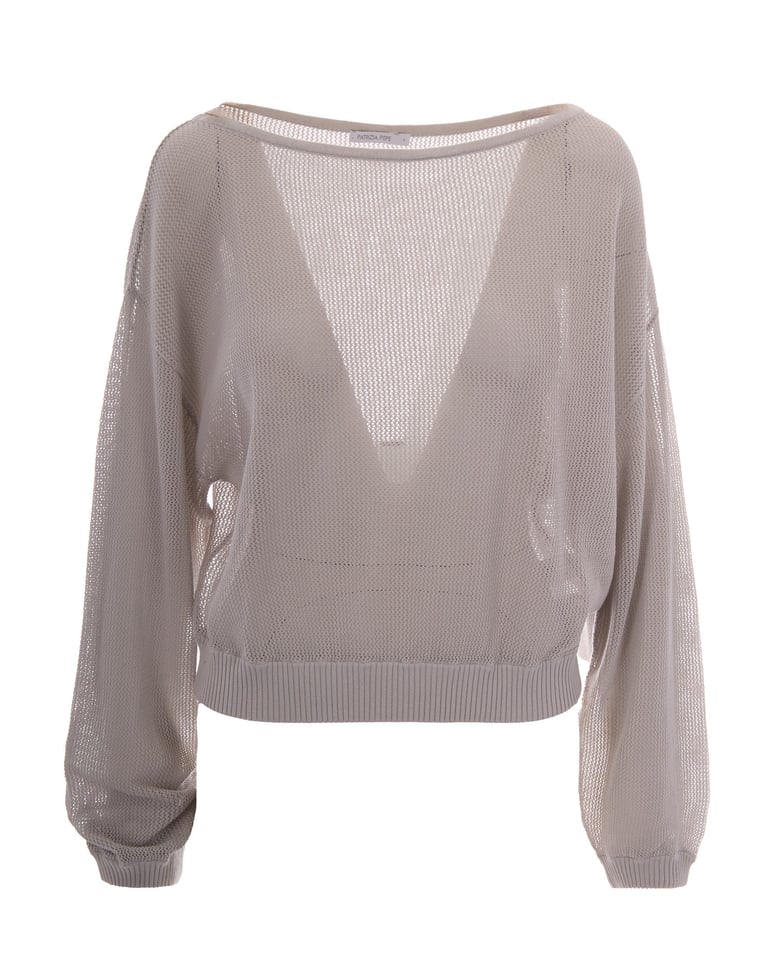 knit sweater maglia retata fresh grey by Selfnex