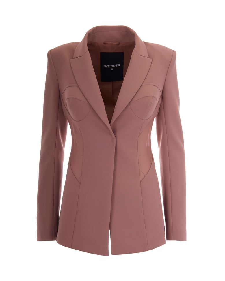 blazer with bustier detail terracotta by Selfnex