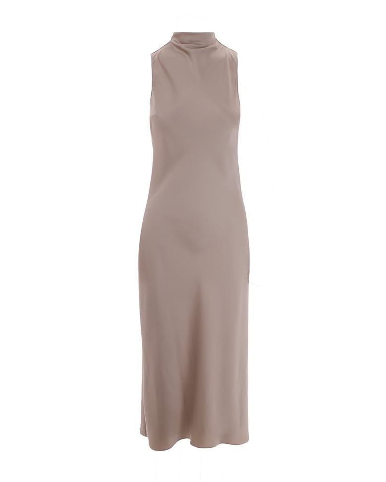 midi satin dress cloud grey by Selfnex