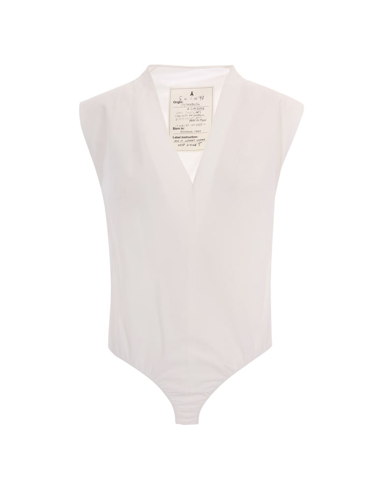 bodysuit poplin white by Selfnex
