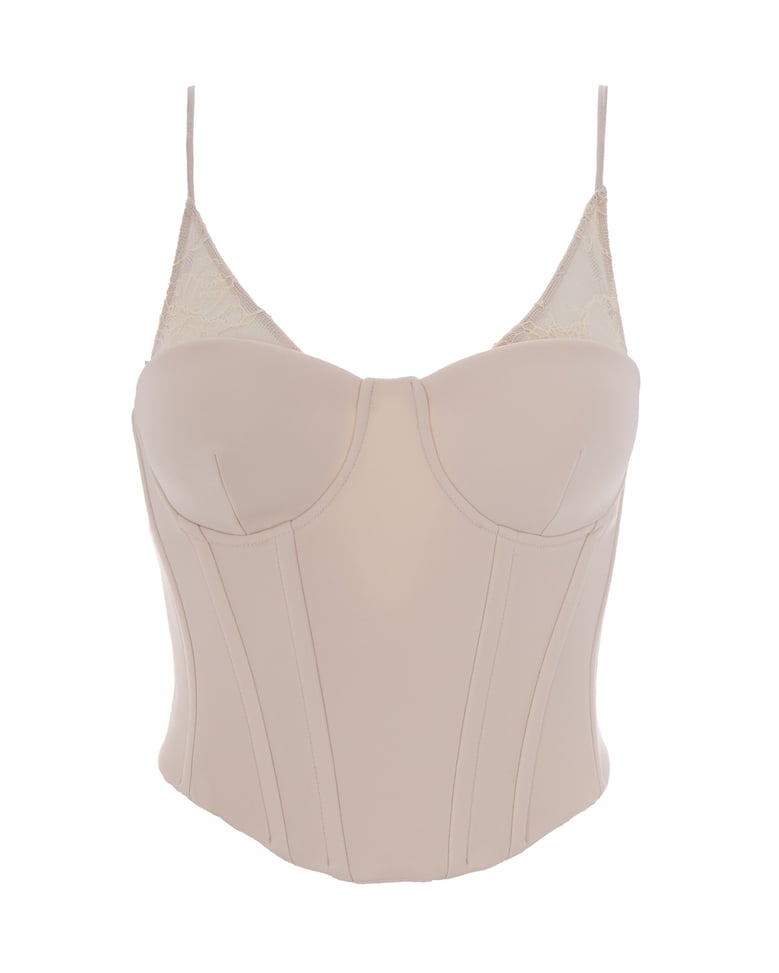 bustier top corsetto pizzo warm ivory by Selfnex