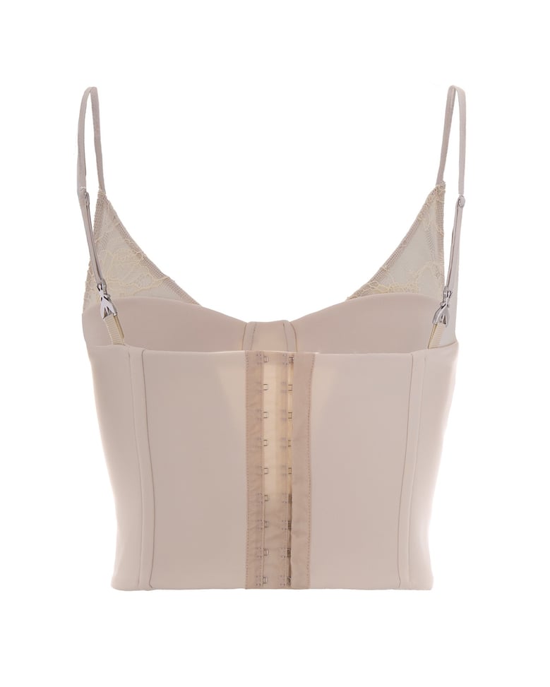 bustier top corsetto pizzo warm ivory by Selfnex
