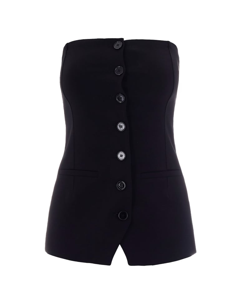 bustier crepe with buttons black by Selfnex