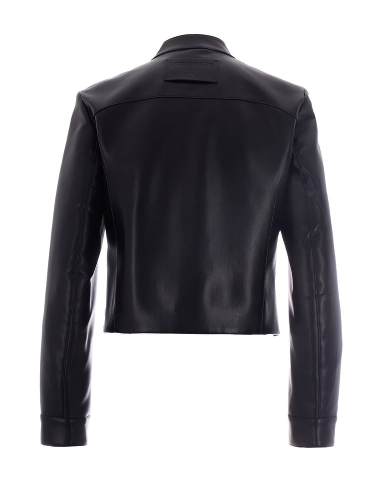 jacket chiodo spalmato black by Selfnex