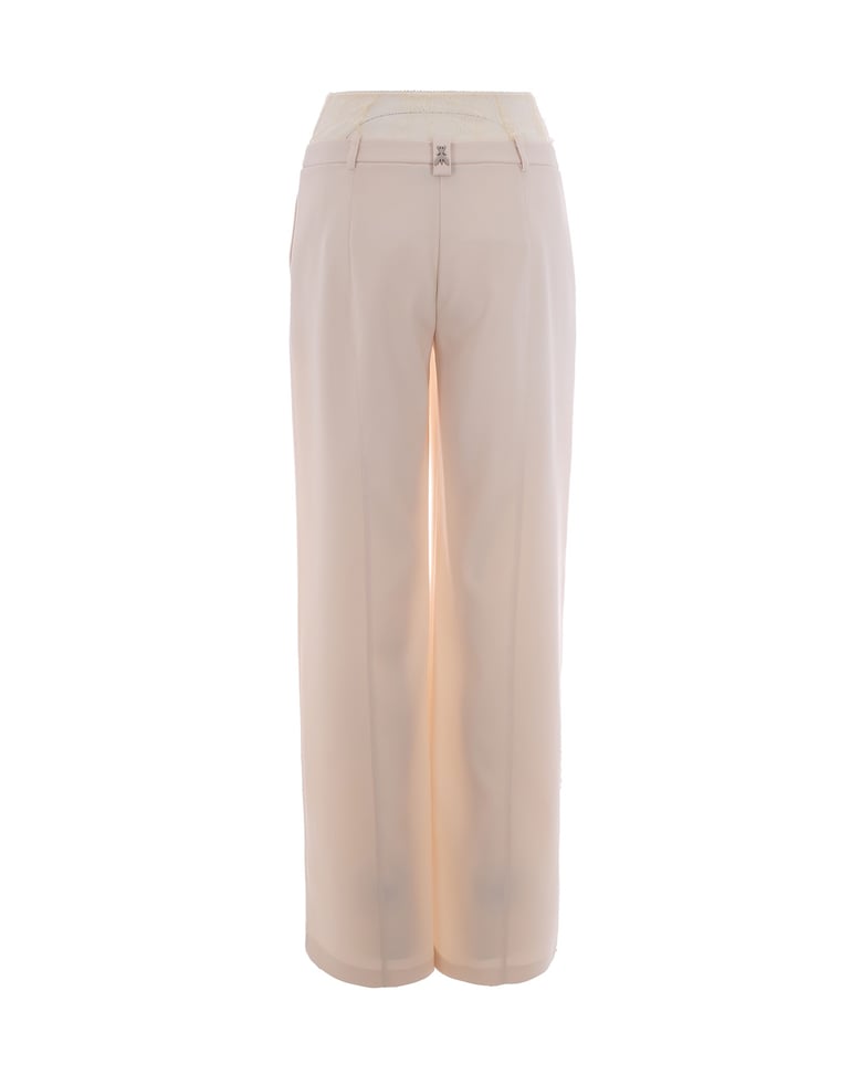 palazzo trousers lace waist warm ivory by Selfnex