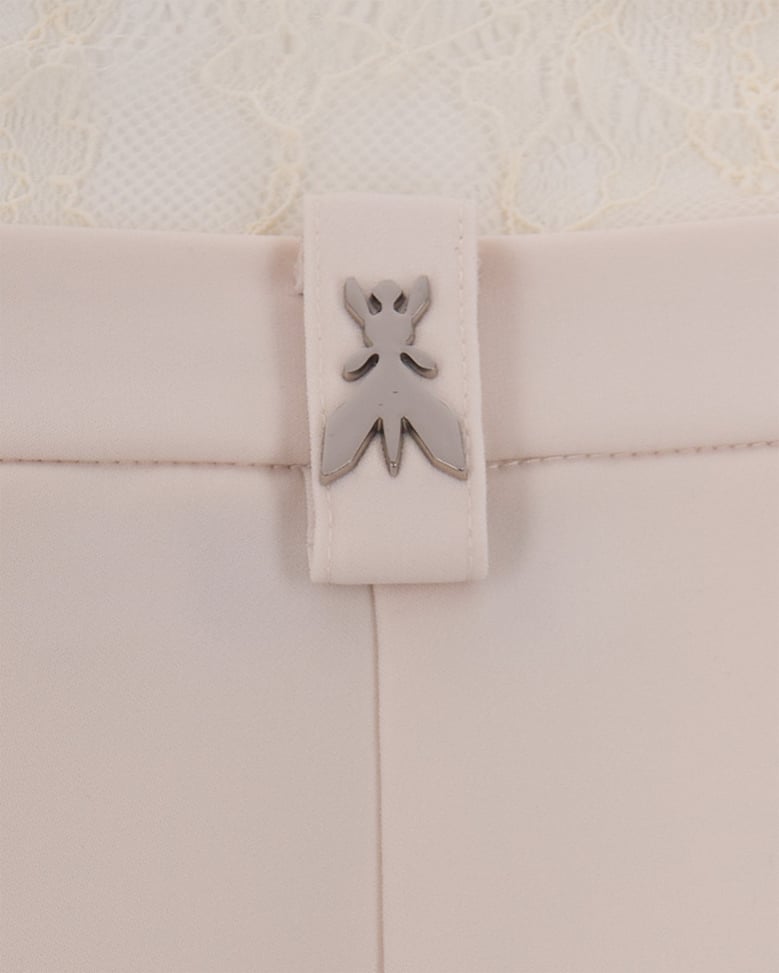 palazzo trousers lace waist warm ivory by Selfnex