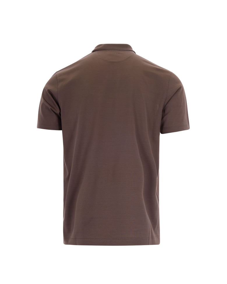 polo shirt double jersey brown by Selfnex