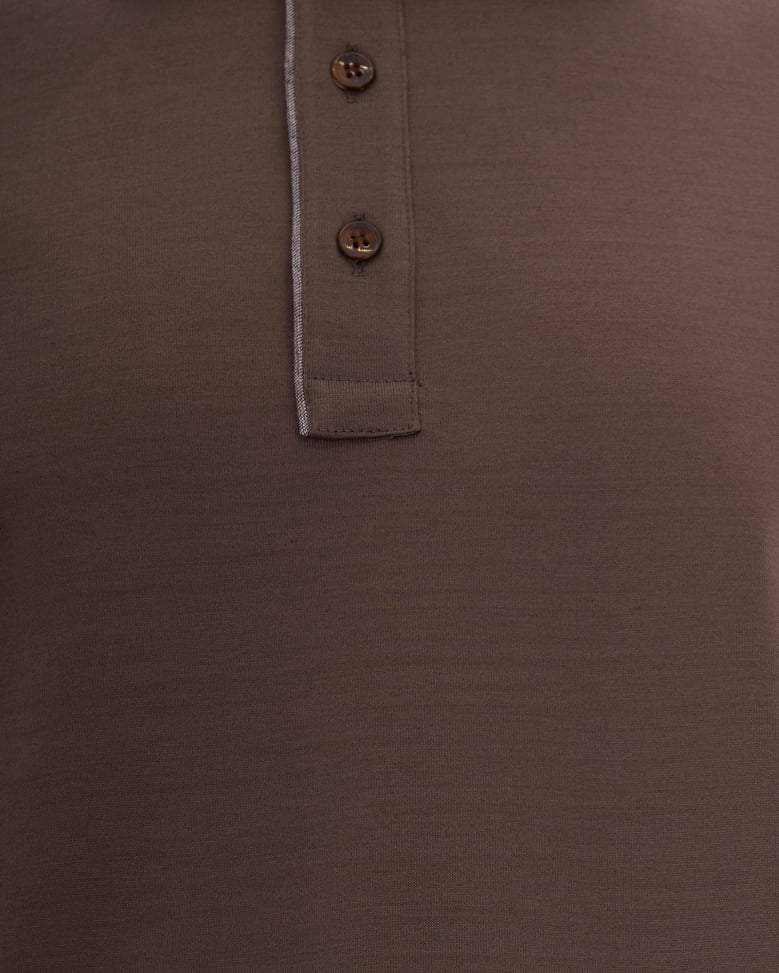 polo shirt double jersey brown by Selfnex