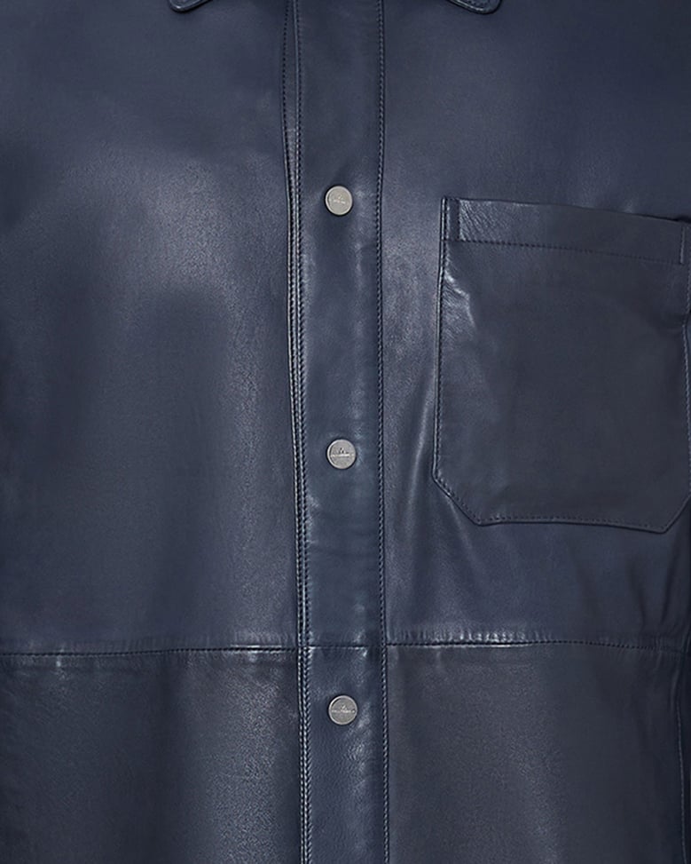leather jacket oriental blue by Selfnex
