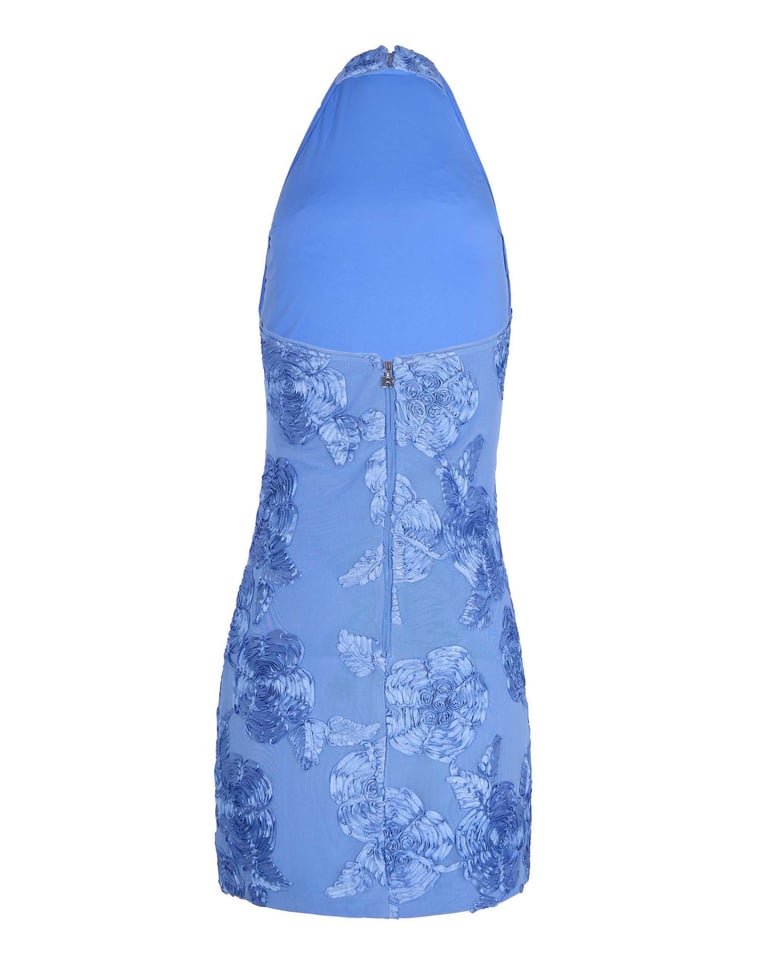 dress beaded halterneck hydrangea blue by Selfnex