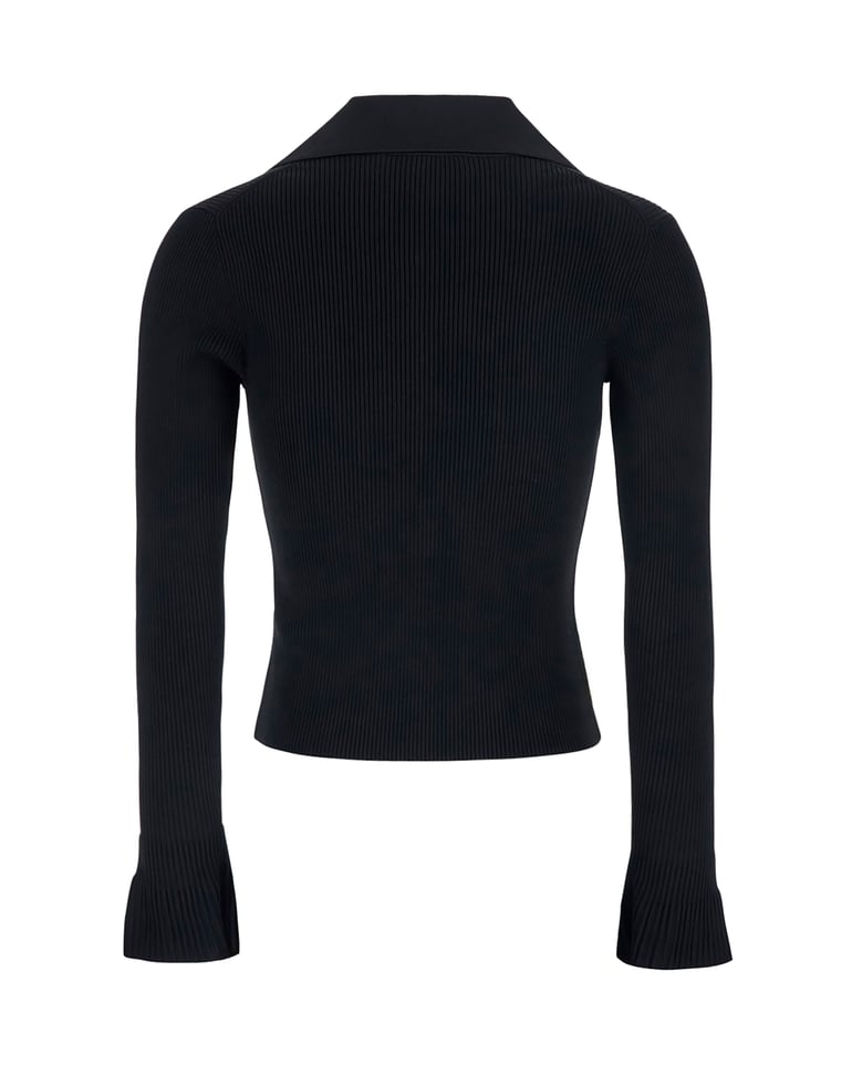 cardigan with gold buttons, black by Selfnex