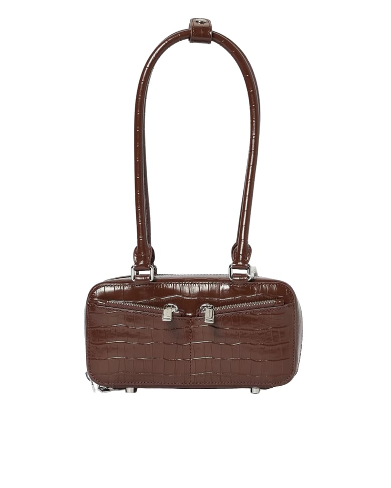 shoulder bag crocodile-effect brown by Selfnex