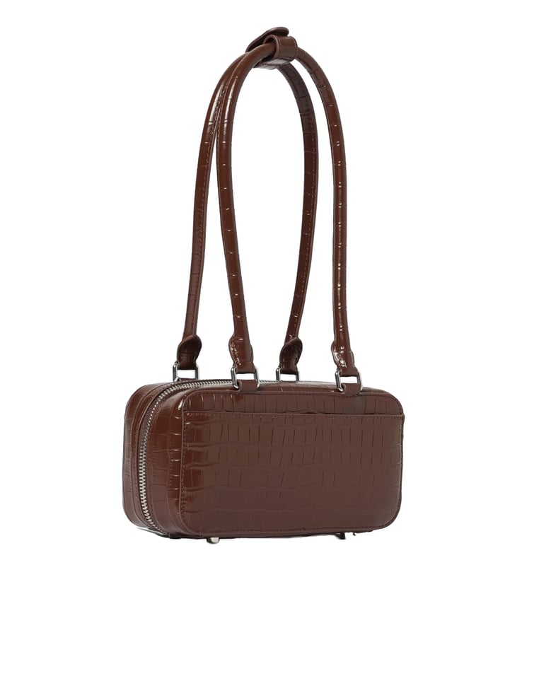 shoulder bag crocodile-effect brown by Selfnex