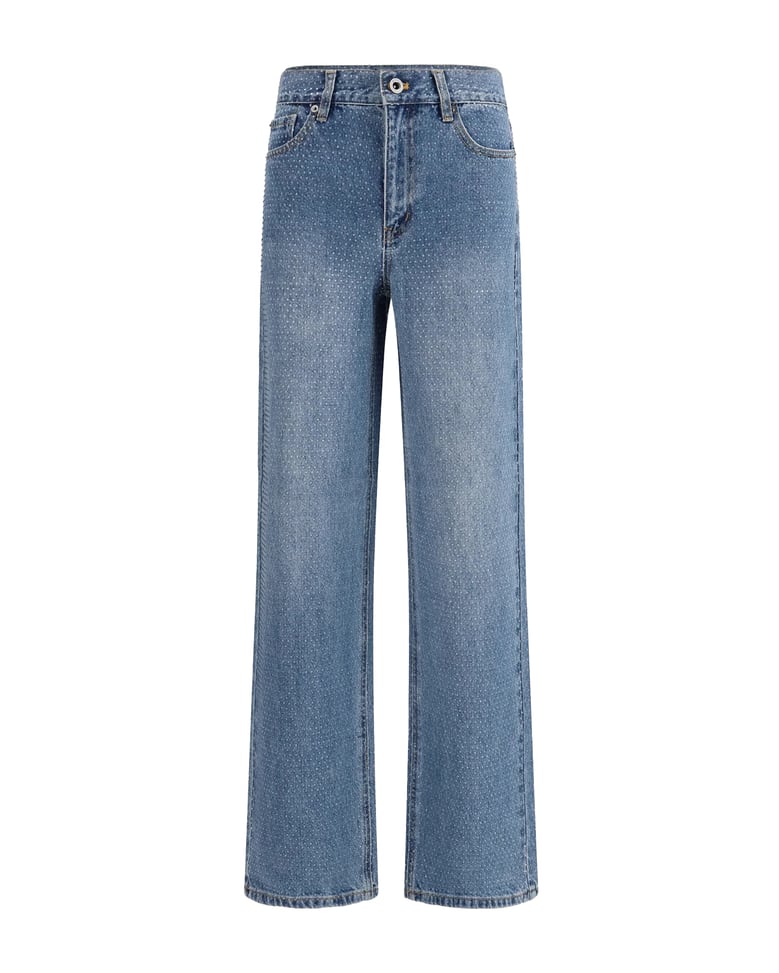 jeans straight with strass, blue by Selfnex