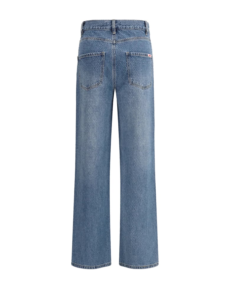 jeans straight with strass, blue by Selfnex