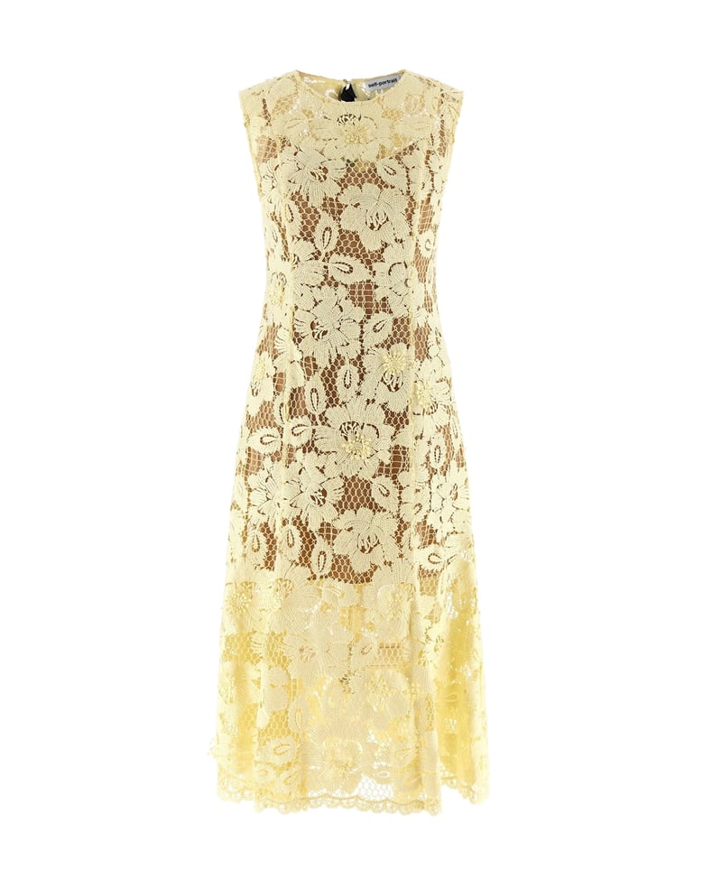 midi lace dress yellow by Selfnex