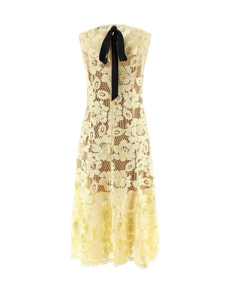 midi lace dress yellow by Selfnex