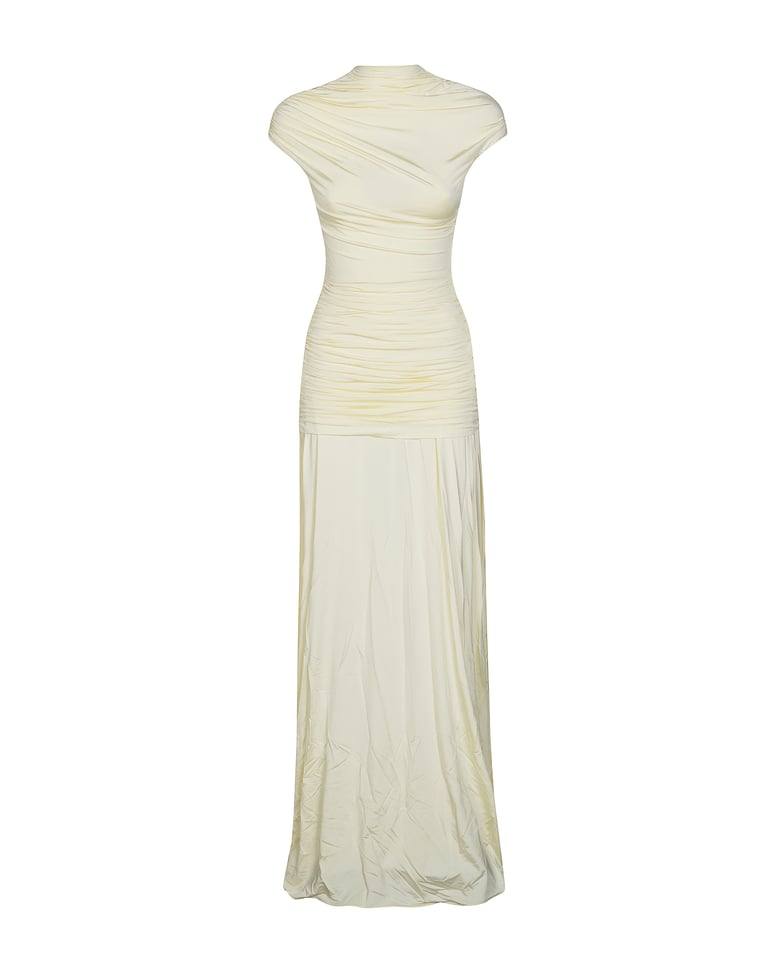 dress draped jersey yellow by Selfnex