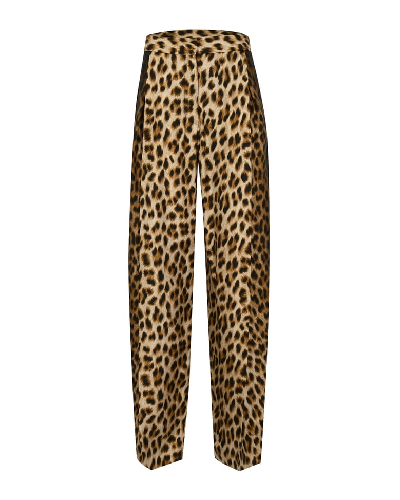 trousers in silk, camel by Selfnex