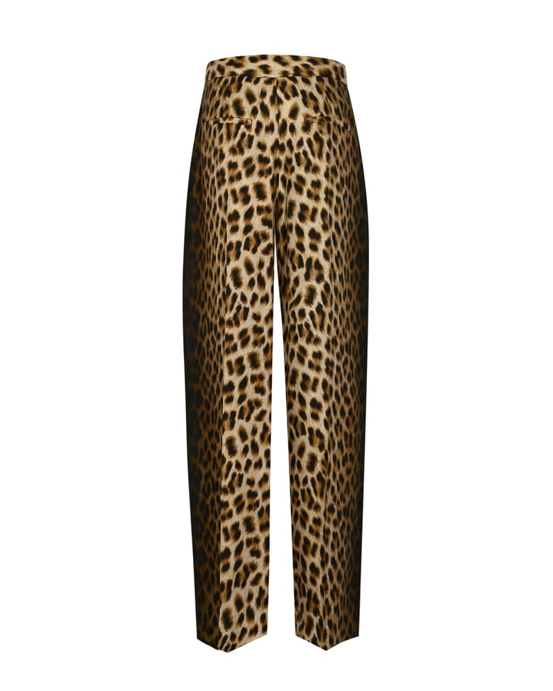 trousers in silk, camel by Selfnex
