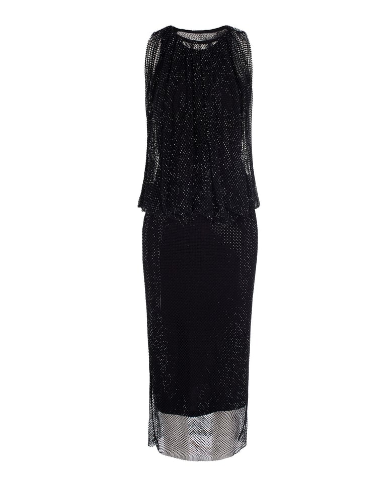 mesh dress with crystals, black by Selfnex
