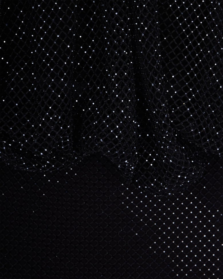 mesh dress with crystals, black by Selfnex