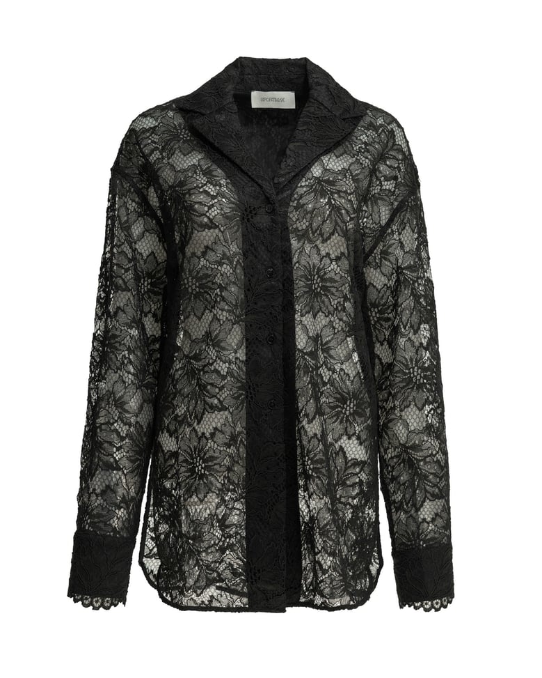 shirt floral lace black by Selfnex