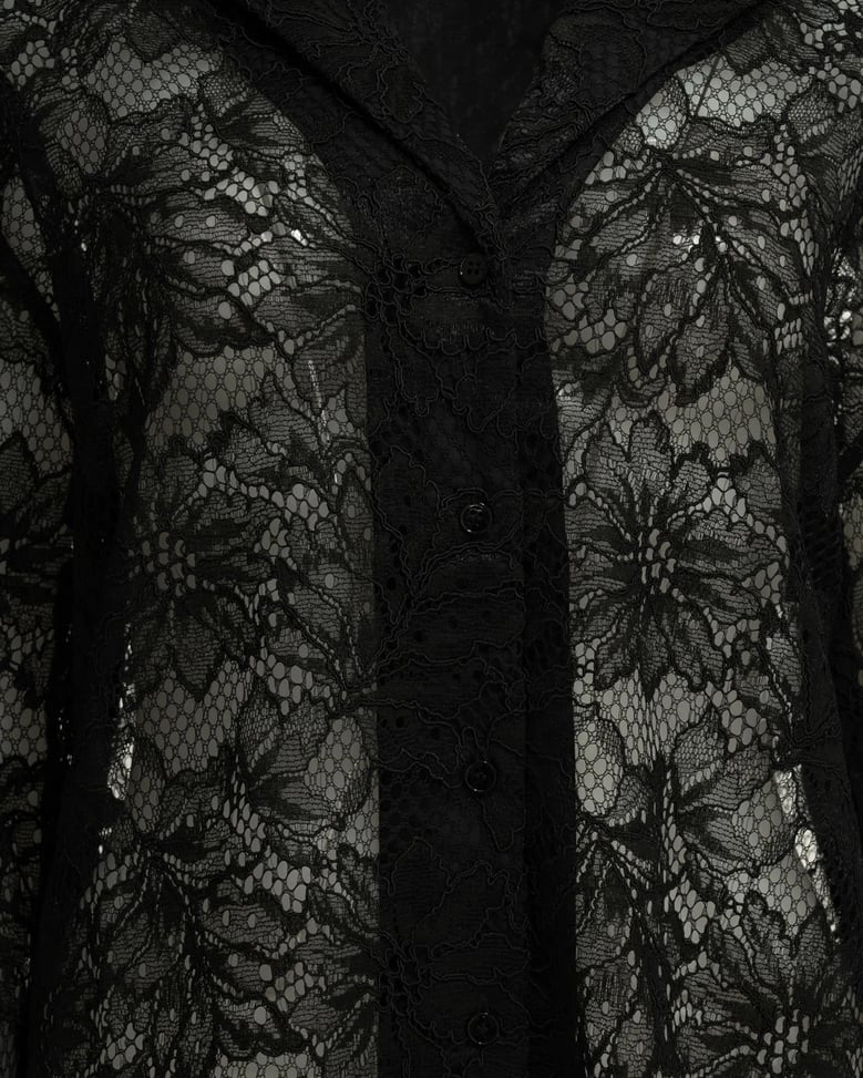 shirt floral lace black by Selfnex
