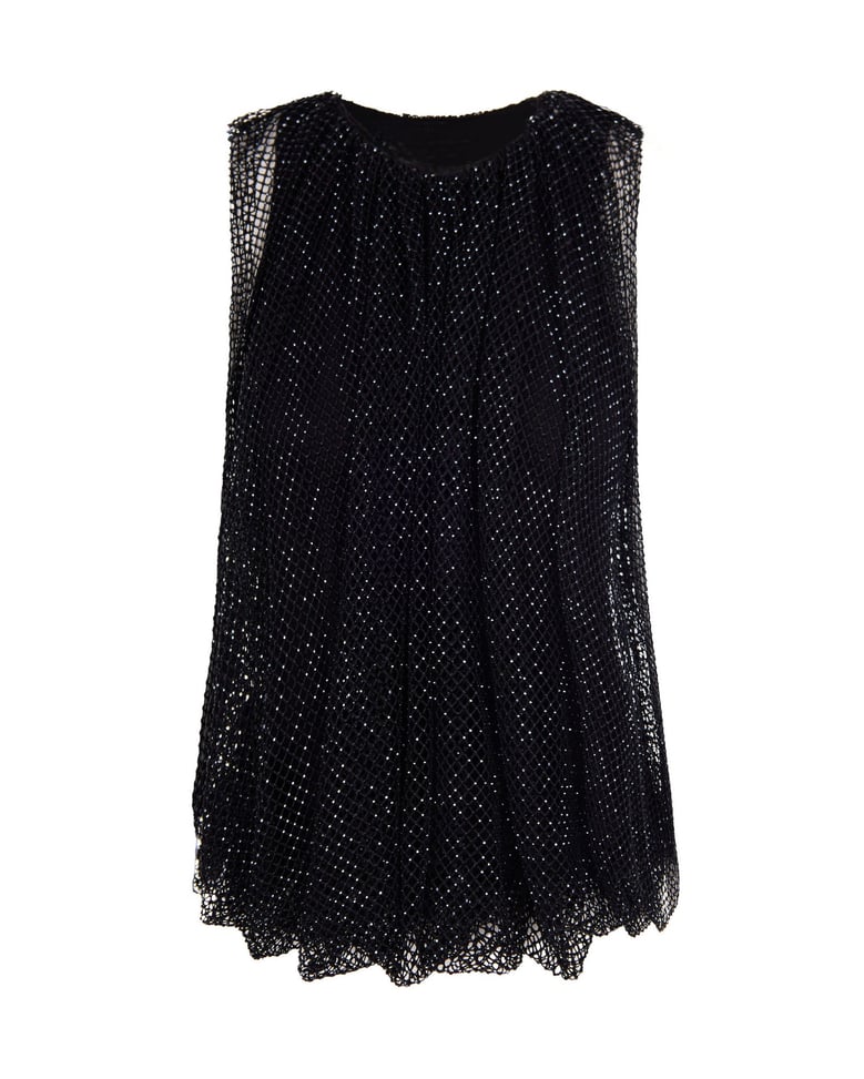 sleeveless mesh top black by Selfnex