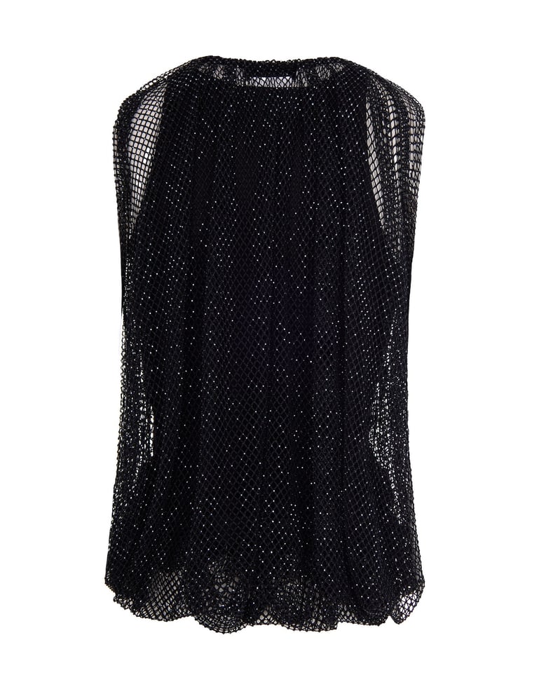 sleeveless mesh top black by Selfnex