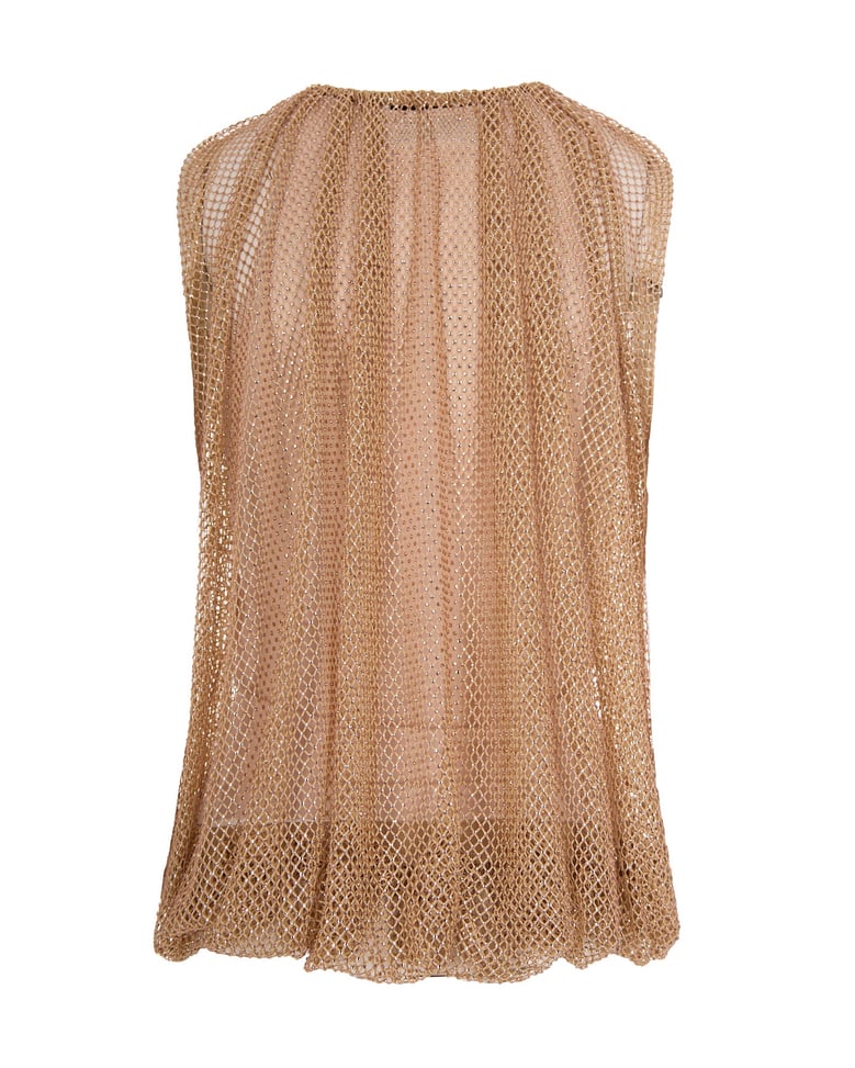 mesh top with crystals camel by Selfnex