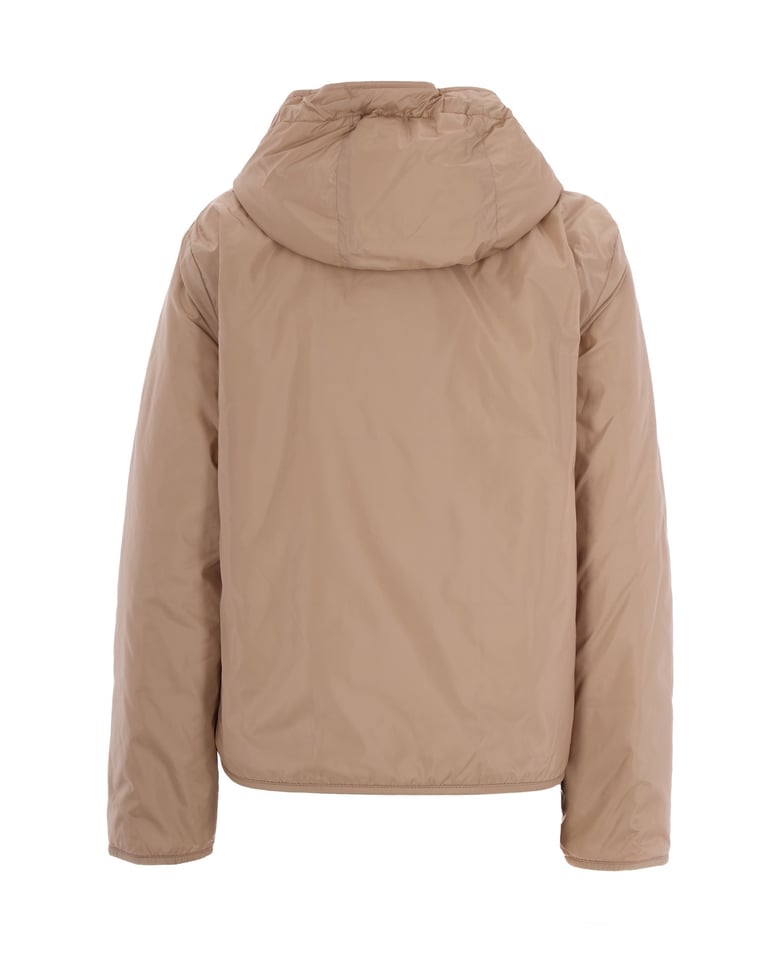 hooded puffer jacket beige by Selfnex