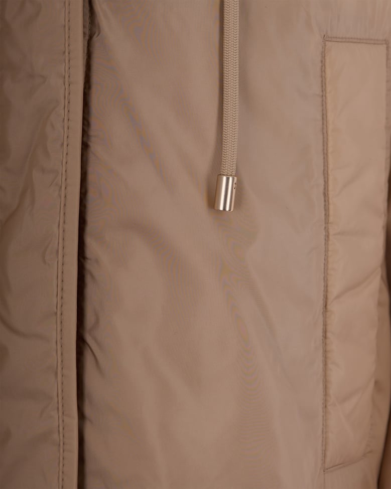 hooded puffer jacket beige by Selfnex
