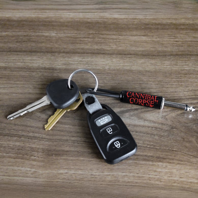 cannibal corpse logo guitar plug keychain by Selfnex